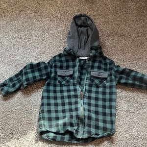 Zip up hooded flannel